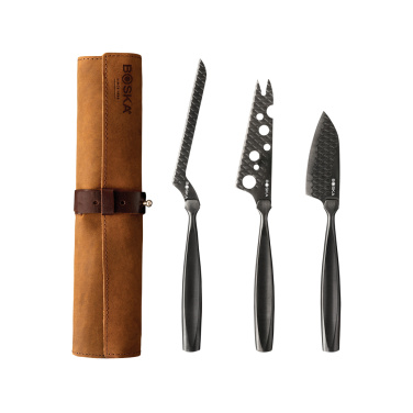 Logo trade promotional giveaway photo of: BOSKA Cheese Knife Set Monaco+ Black