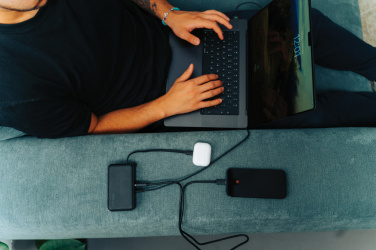 Logo trade promotional gift photo of: Urban Vitamin Eureka hybrid GANcharger 10000mah powerbank65W