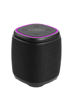 Logo trade promotional merchandise image of: Bluetooth speaker HERMON Schwarzwolf
