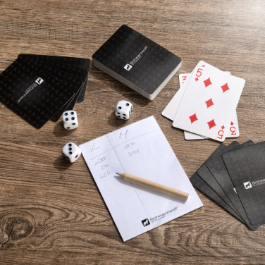 Logo trade promotional product photo of: Set of playing cards and dice MURRAY Schwarzwolf