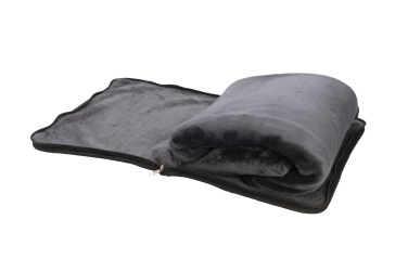 Logo trade business gifts image of: Blanket and pillow 2 in 1 AMIATA Schwarzwolf