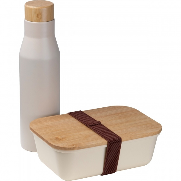 Logotrade advertising product picture of: Set Lunchbox with stainless steel bottle Toronto