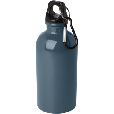 Logotrade promotional products photo of: Oregon 400 ml RCS certified single wall stainless steel water bottle with carabiner