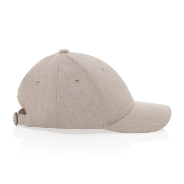 Logo trade promotional giveaways image of: Milo AWARE™ recycled heather 6 panel cap 200gr