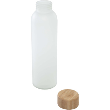 Logotrade advertising product image of: Lume 500 ml matte soda lime glass bottle with bamboo lid