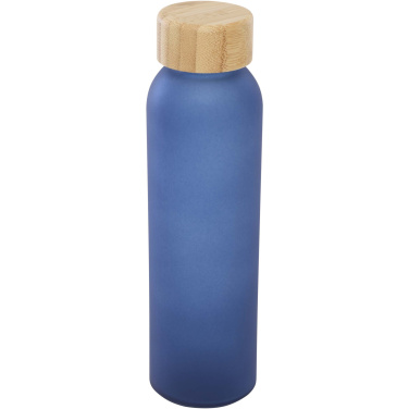 Logo trade promotional gifts image of: Lume 500 ml matte soda lime glass bottle with bamboo lid