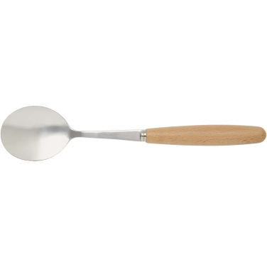 Logo trade corporate gifts image of: Root 5-piece stainless steel and beech wood cutlery set