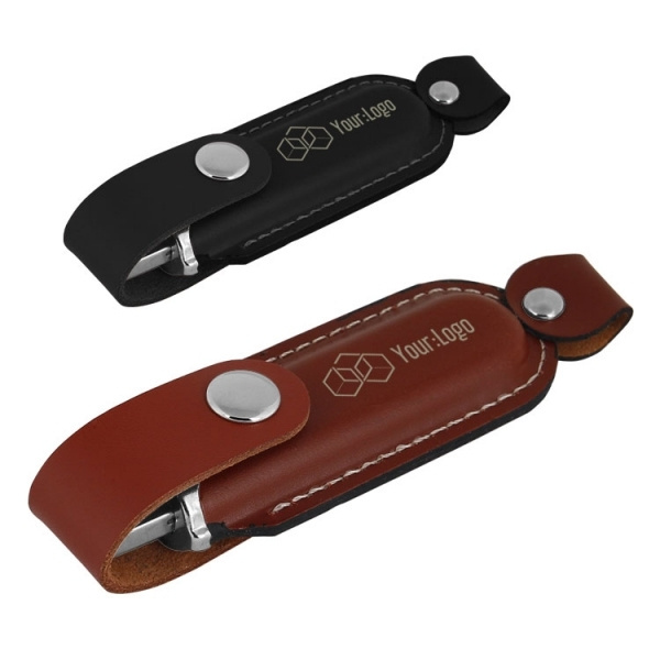Logotrade promotional merchandise picture of: Leather USB stick