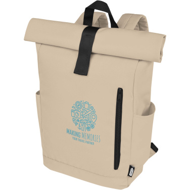 Logo trade business gifts image of: Byron 15.6" GRS RPET roll-top backpack 18L