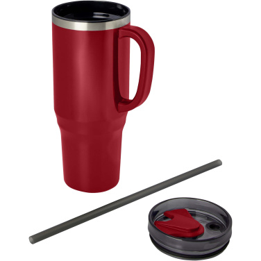Logo trade promotional giveaway photo of: Melbourne 1200 ml RCS certified insulated tumbler with straw