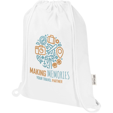 Logotrade promotional items photo of: Oregon Blend 140 g/m² GRS recycled drawstring bag 5L