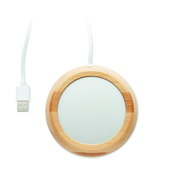 Logotrade business gift image of: Bamboo mug warmer with USB