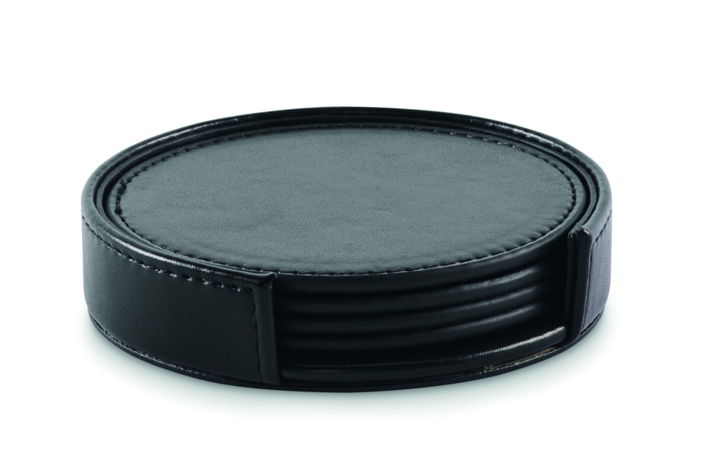 Logo trade corporate gift photo of: Set of 4 PU coasters