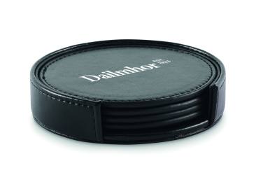 Logo trade promotional giveaways picture of: Set of 4 PU coasters