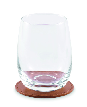 Logo trade corporate gifts image of: Round coaster in PU
