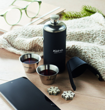 Logo trade advertising products picture of: Hip flask with shot cups