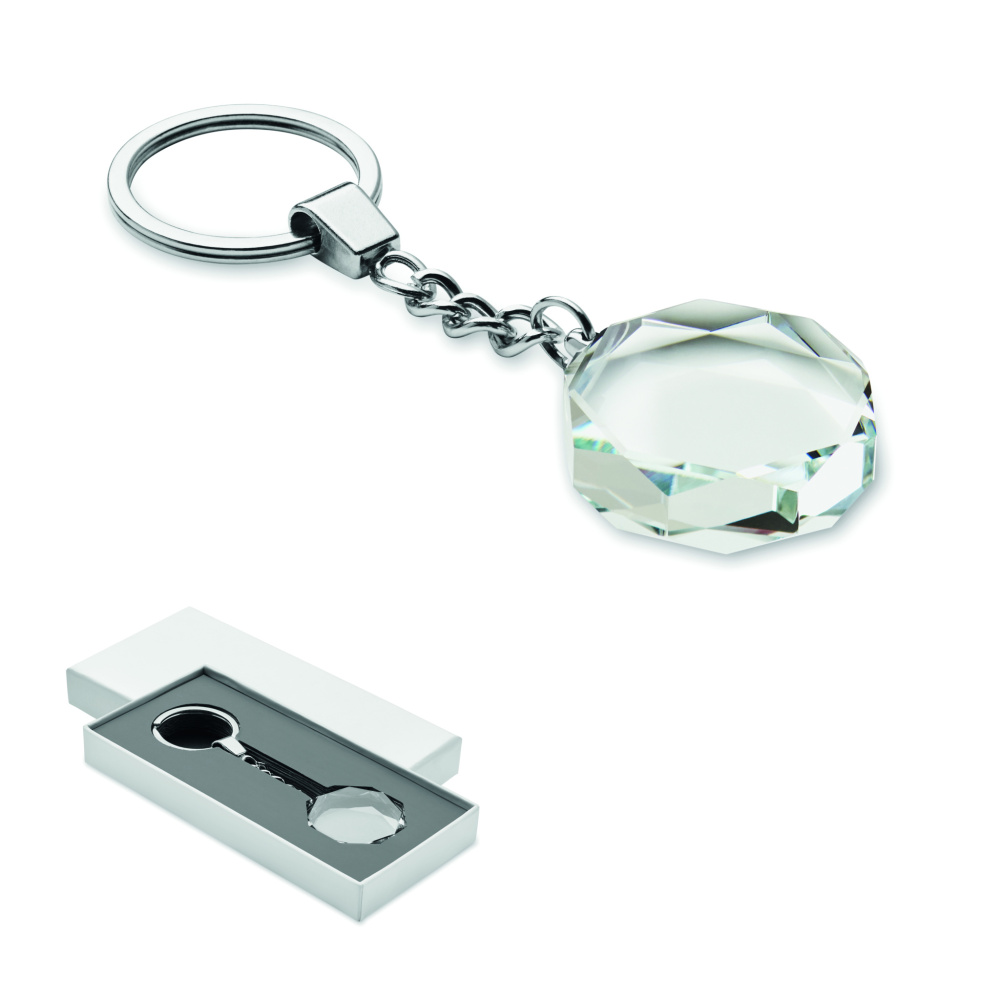 Logotrade promotional merchandise image of: Glass round award key ring