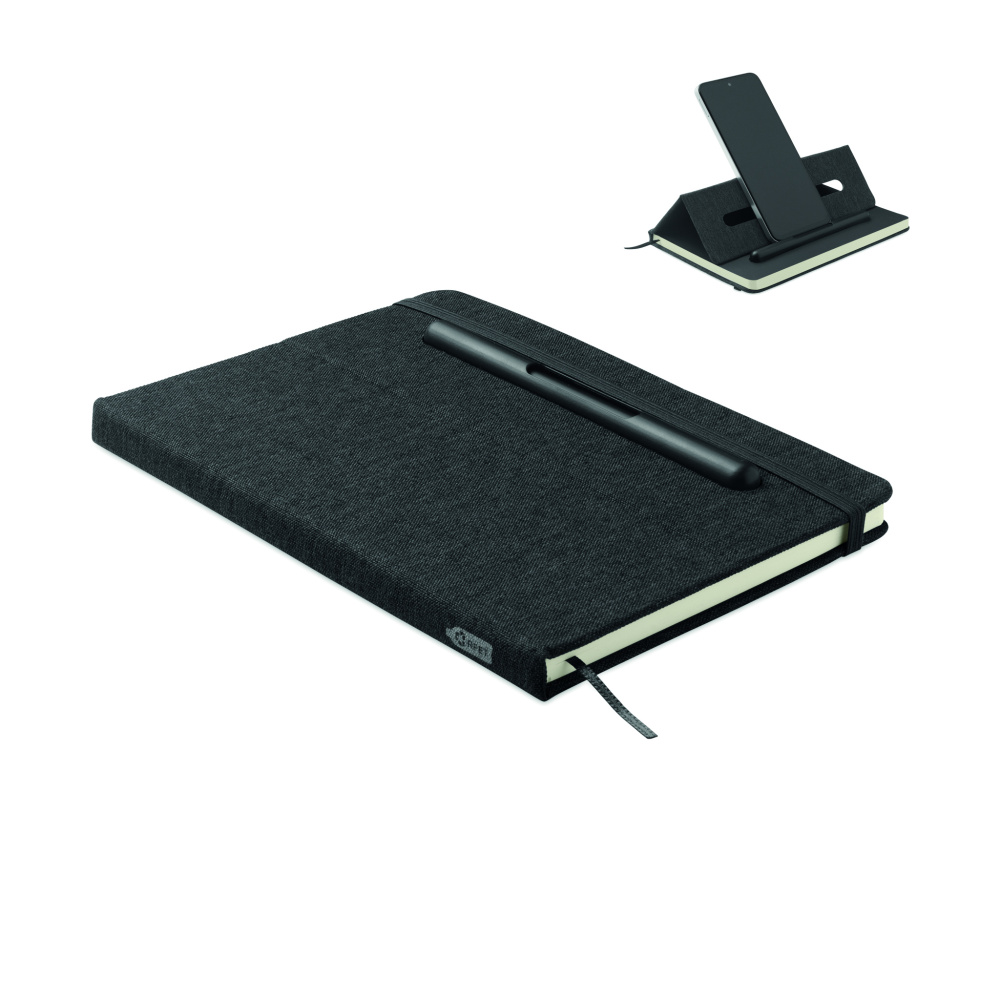 Logotrade promotional merchandise image of: A5 notebook with phone holder