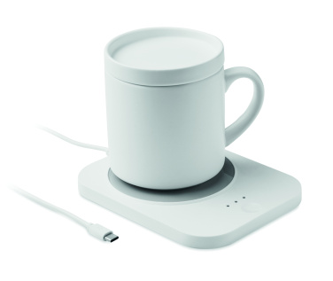 Logo trade corporate gifts picture of: Wireless charger mug warmer set