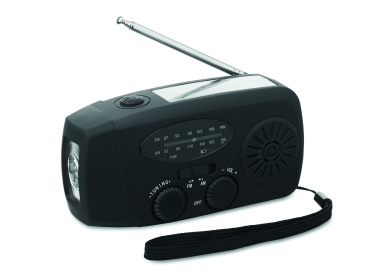 Logo trade promotional merchandise picture of: Portable radio SOS with LED torch