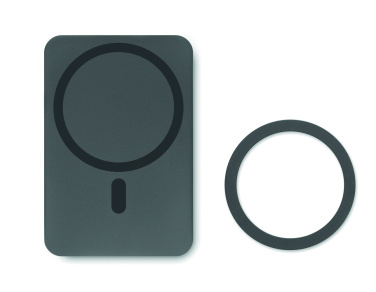 Logo trade business gift photo of: Magnetic wireless charger 15W powerbank 5000 mAh