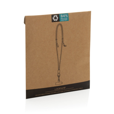 Logo trade promotional merchandise picture of: LoopAmp RCS RPET adjustable phone cord with 60W cable