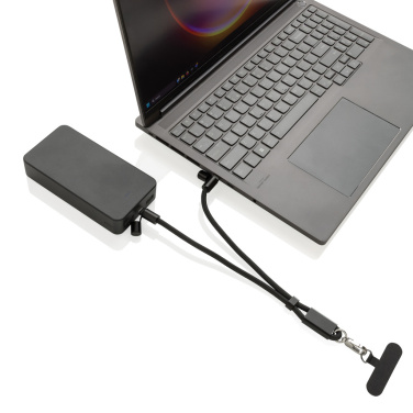 Logotrade corporate gift image of: LoopAmp RCS RPET adjustable phone wrist strap 60W cable