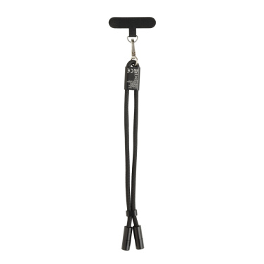 Logo trade advertising product photo of: LoopAmp RCS RPET adjustable phone wrist strap 60W cable