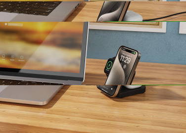 Logotrade promotional product image of: Urban Vitamin Arcadia RCS rplastic 15W 3in1 magnetic charger