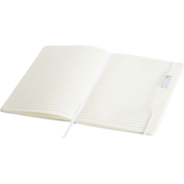 Logo trade promotional giveaways image of: Legato Elegance A5 hard cover notebook and rollerball pen set