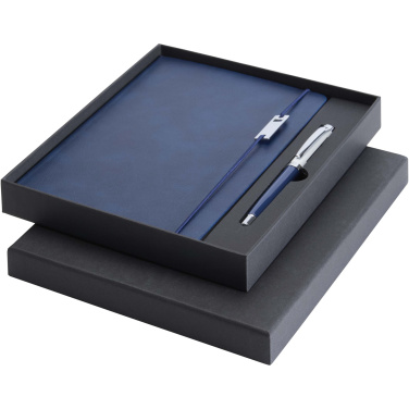 Logo trade promotional items picture of: Legato Elegance A5 hard cover notebook and rollerball pen set