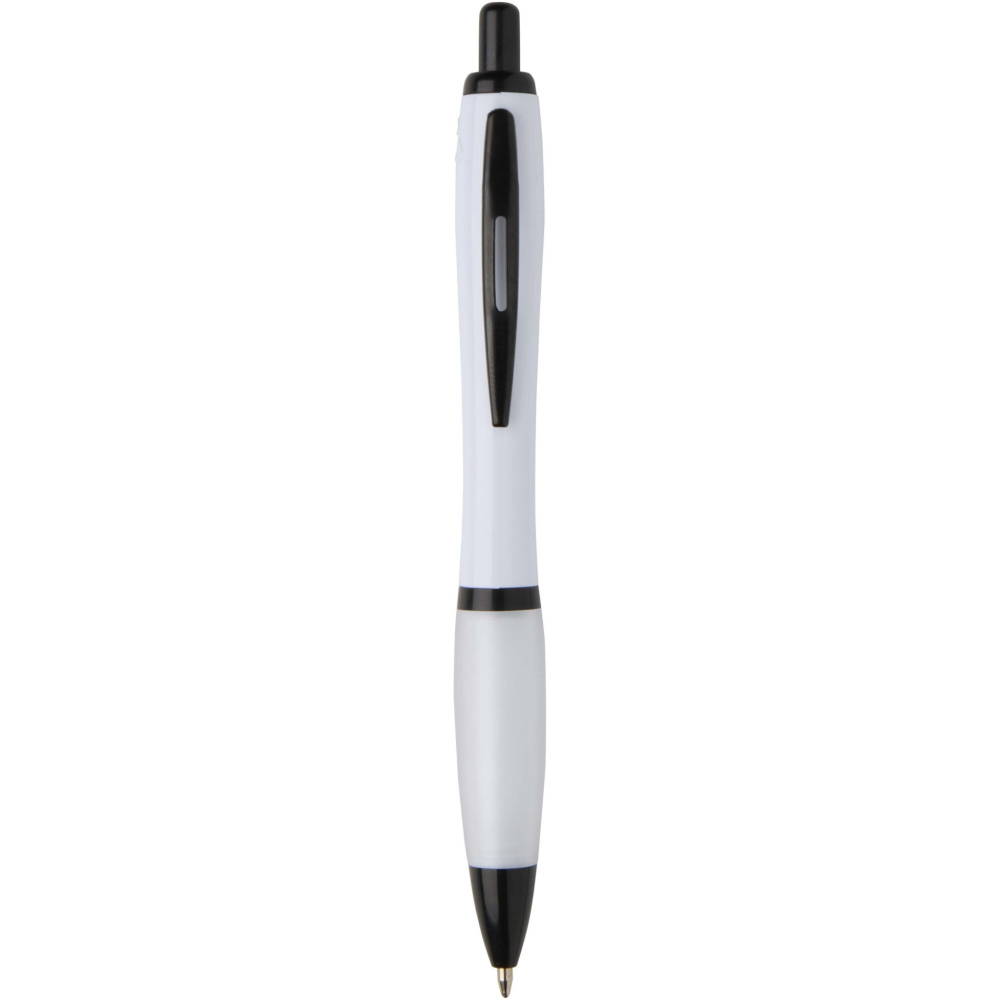 Logo trade promotional merchandise image of: Nash recycled plastic ballpoint pen with black trims (black ink)
