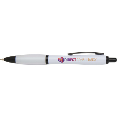 Logotrade promotional giveaway picture of: Nash recycled plastic ballpoint pen with black trims (black ink)