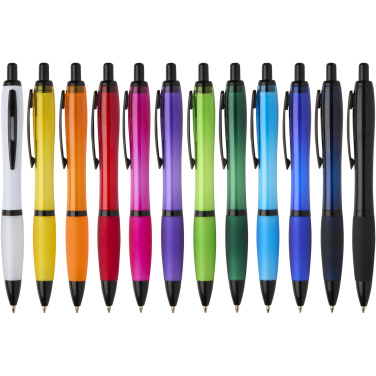 Logotrade advertising product image of: Nash recycled plastic ballpoint pen with black trims (black ink)