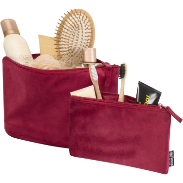 Logo trade corporate gift photo of: Swift GRS recycled velvet toiletry bag set