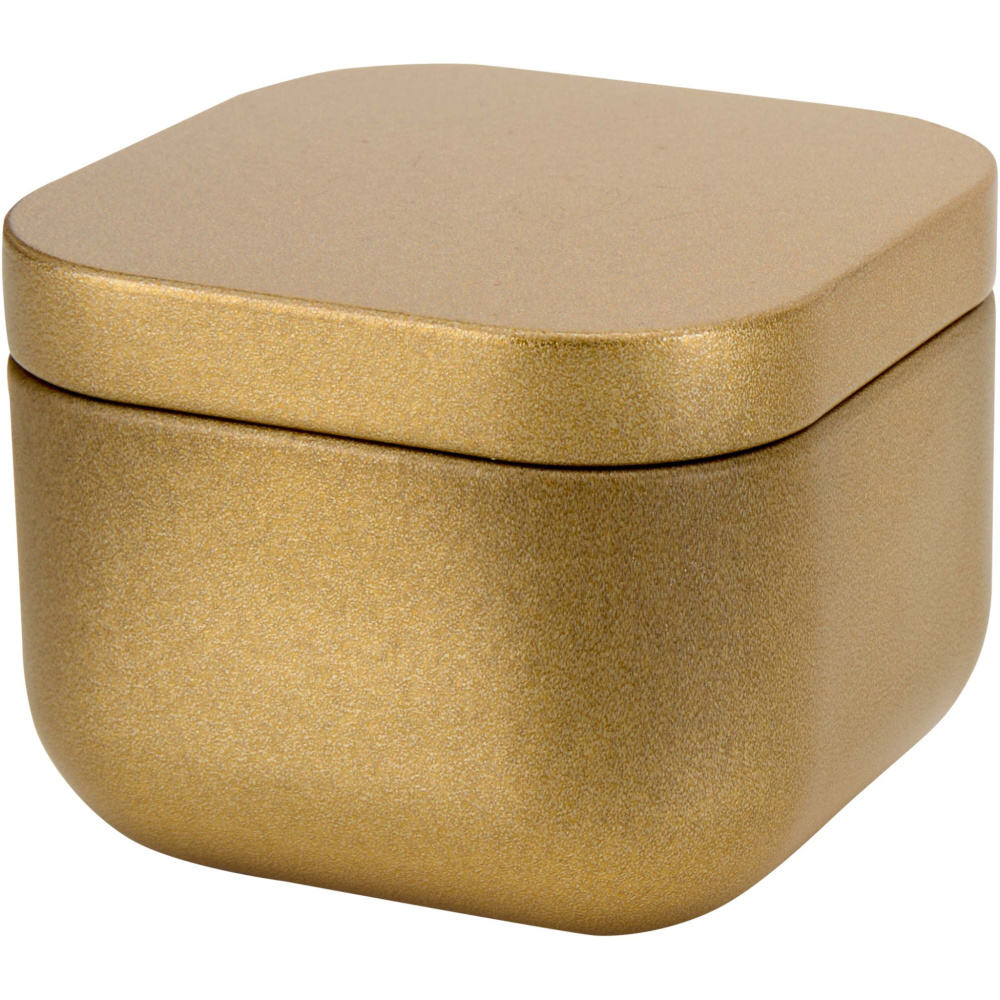 Logo trade business gift photo of: Tindra square tin candle with vanilla aroma