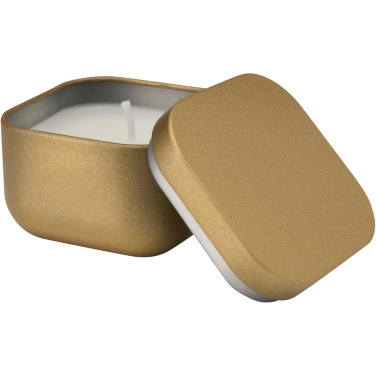 Logo trade promotional giveaways image of: Tindra square tin candle with vanilla aroma