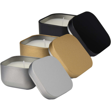 Logotrade promotional giveaways photo of: Tindra square tin candle with vanilla aroma