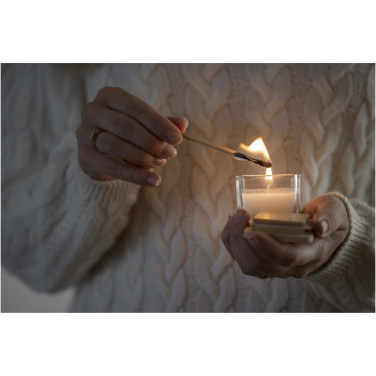 Logotrade promotional gift image of: Ambra square glass candle with bamboo lid