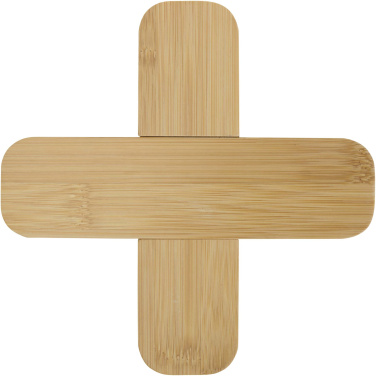Logo trade business gift photo of: Croc bamboo trivet - large