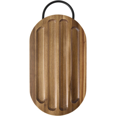 Logotrade promotional products photo of: Prestige acacia wood chopping board with bread knife