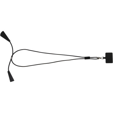 Logo trade promotional merchandise image of: Funi recycled plastic smartphone lanyard with built-in data sync and 100W fast charge 5-in-1 cable