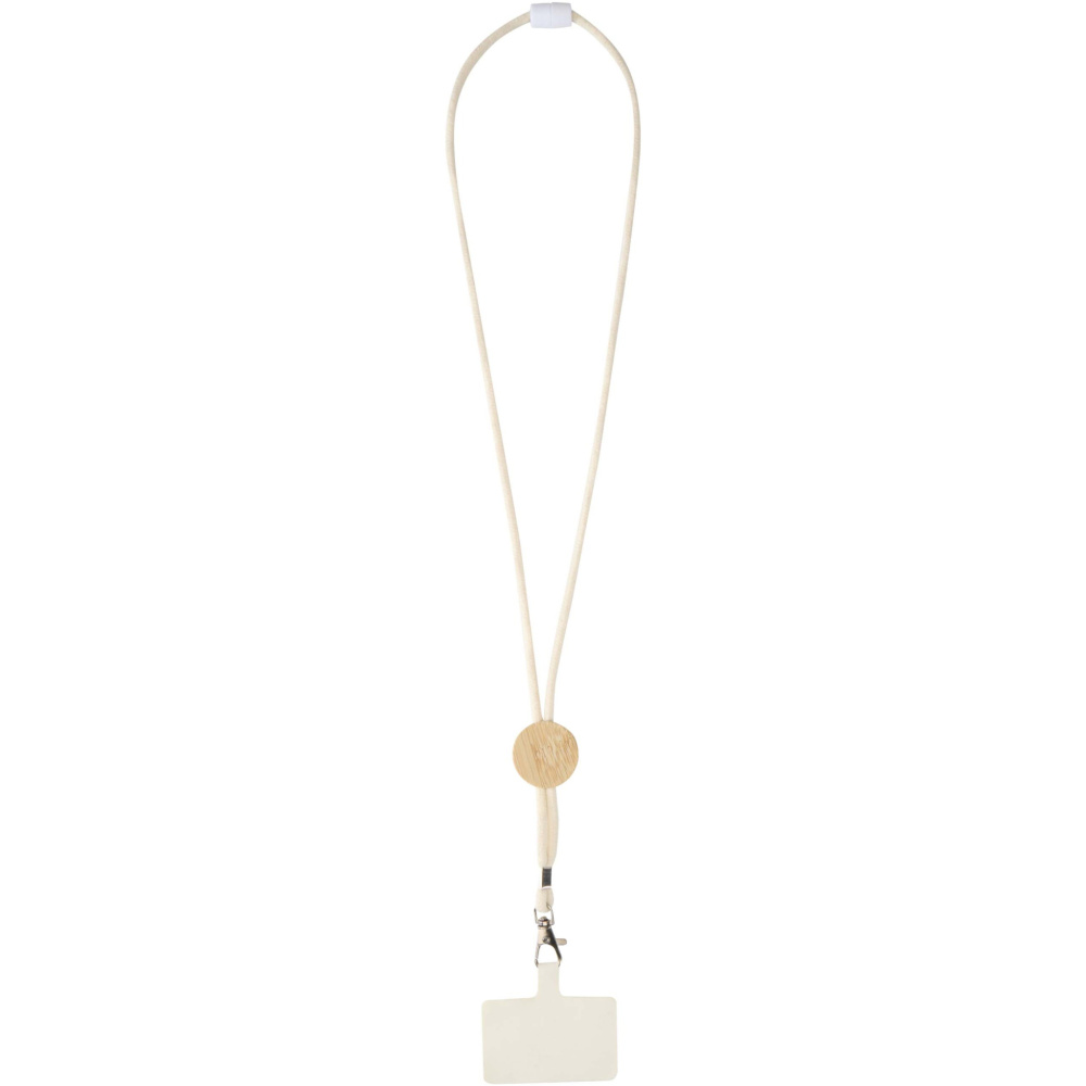 Logotrade advertising products photo of: Adhab smartphone lanyard with bamboo details