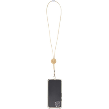 Logo trade promotional items image of: Adhab smartphone lanyard with bamboo details