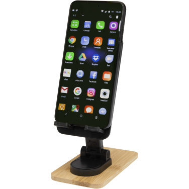 Logotrade business gifts photo of: Alfirk recycled plastic foldeable desk phone stand with bamboo details