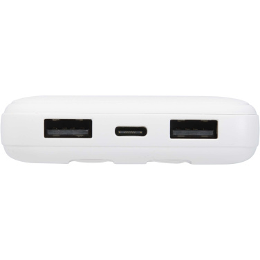 Logo trade promotional merchandise photo of: Adhil 10.000 mAh 10W recycled plastic power bank with 2 built-in cables