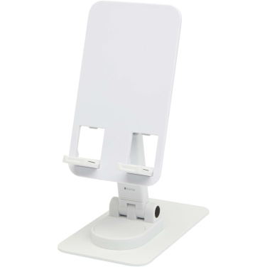 Logotrade advertising products photo of: Alhena recycled plastic foldeable phone holder with metal desk stand