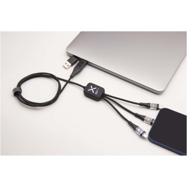 Logo trade corporate gifts image of: SCX.design C51 60W 5-in-1 rPET fast charging cable with display