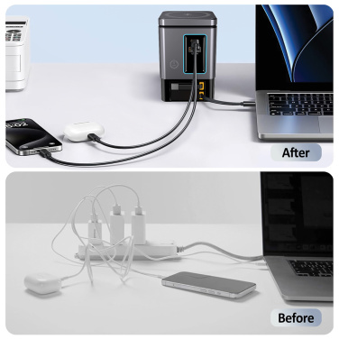 Logo trade promotional items picture of: Urban Vitamin Sacramento 105W GAN charger+retractable cables