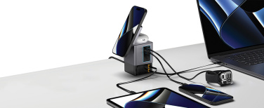 Logo trade promotional gifts picture of: Urban Vitamin Sacramento 105W GAN charger+retractable cables